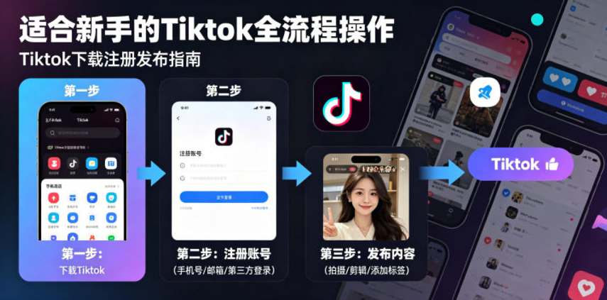 Tiktok下载注册发布，适合新手的Tiktok全流程操作