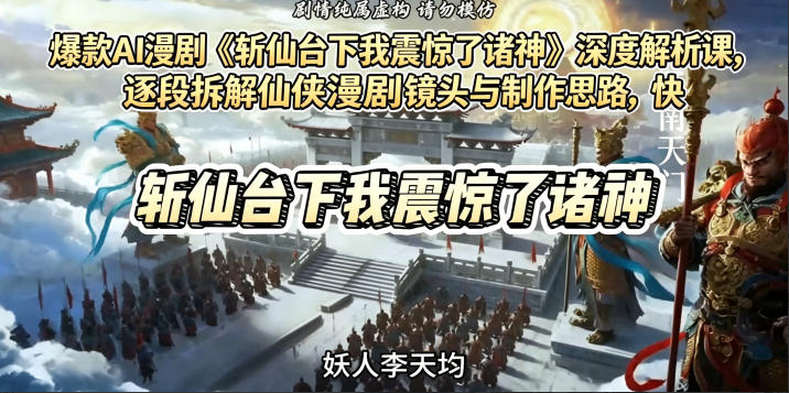 爆款AI漫剧《斩仙台下我震惊了诸神》深度解析课，逐段拆解仙侠漫剧镜头与制作思路，快速复刻爆款创作模式