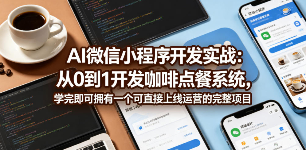 AI微信小程序开发实战：从0到1开发咖啡点餐系统，学完即可拥有一个可直接上线运营的完整项目