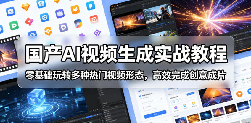 国产AI视频生成实战教程，零基础玩转多种热门视频形态，高效完成创意成片
