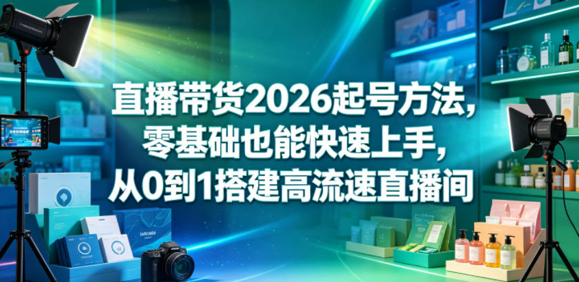 直播带货2026起号方法，零基础也能快速上手，从0到1搭建高流速直播间