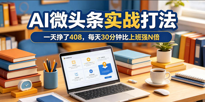 一天挣了408，AI微头条实战打法，每天30分钟比上班强N倍