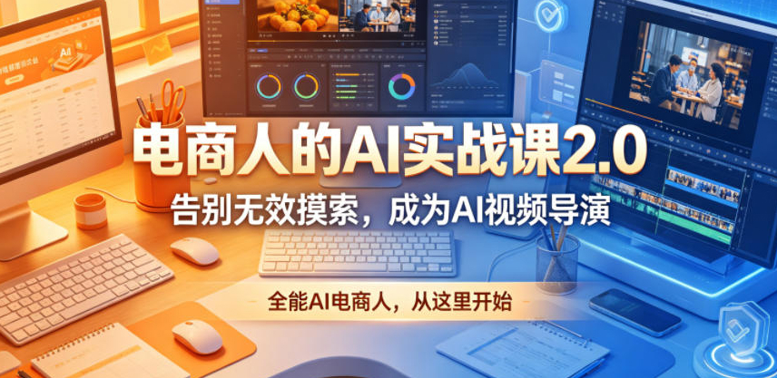 电商人的AI实战课2.0，告别无效摸索，成为AI视频导演，全能AI电商人，从这里开始