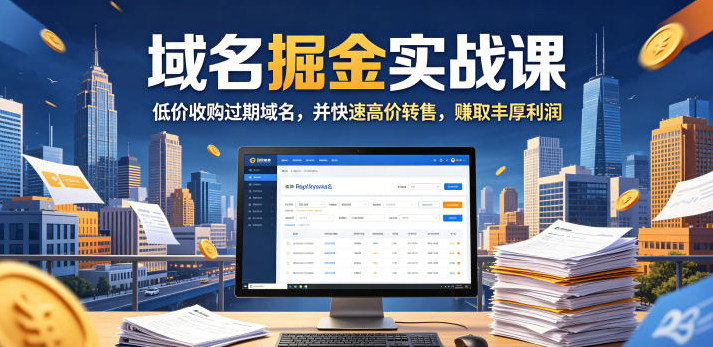 域名交易掘金实战课，低价收购过期域名，并快速高价转售，賺取丰厚利润【原创双语字幕】