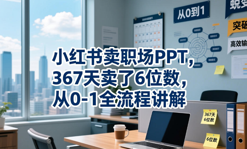 小红书卖职场PPT，367天卖了6位数，从0-1全流程讲解