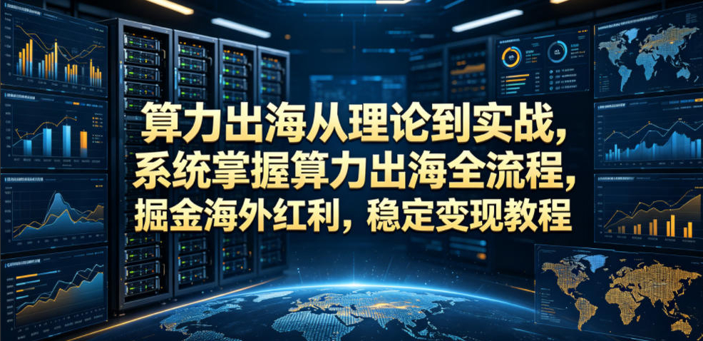 算力出海从理论到实战，系统掌握算力出海全流程，掘金海外红利，稳定变现教程