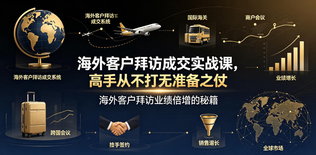 海外客户拜访成交实战课，高手从不打无准备之仗，海外客户拜访业绩倍增的秘籍