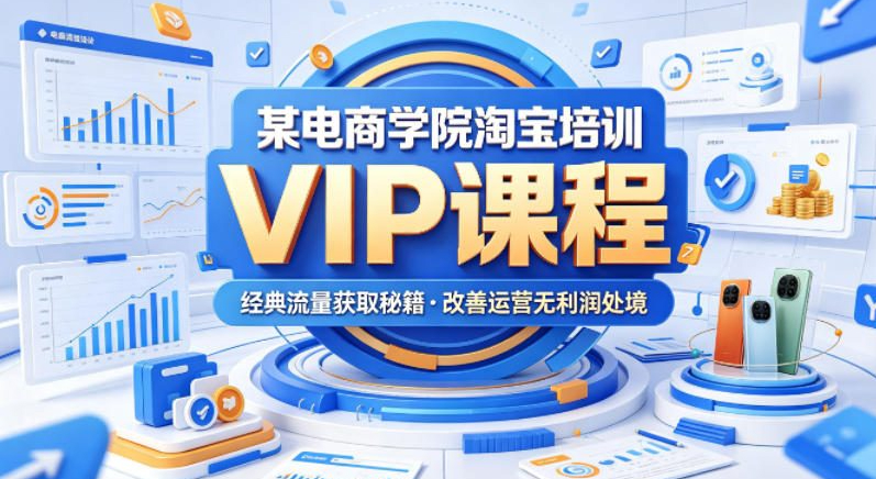 某电商学院淘宝培训VIP课程，各种经典有用的流量获取秘籍，改善运营产品没利润的处境（2026年5月）