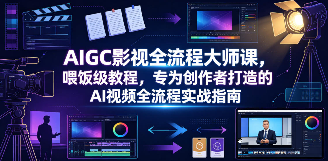 AIGC影视全流程大师课，喂饭级教程，专为创作者打造的AI视频全流程实战指南