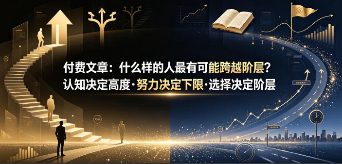付费文章：什么样的人最有可能跨越阶层？认知决定高度·努力决定下限·选择决定阶层