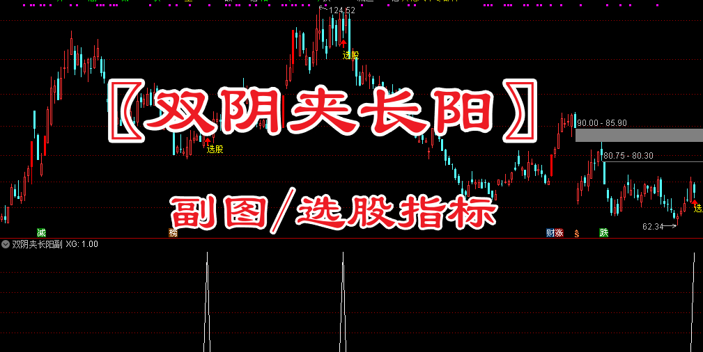 通达信〖双阴夹长阳〗副图/选股指标 低位洗盘主力进场低吸信号