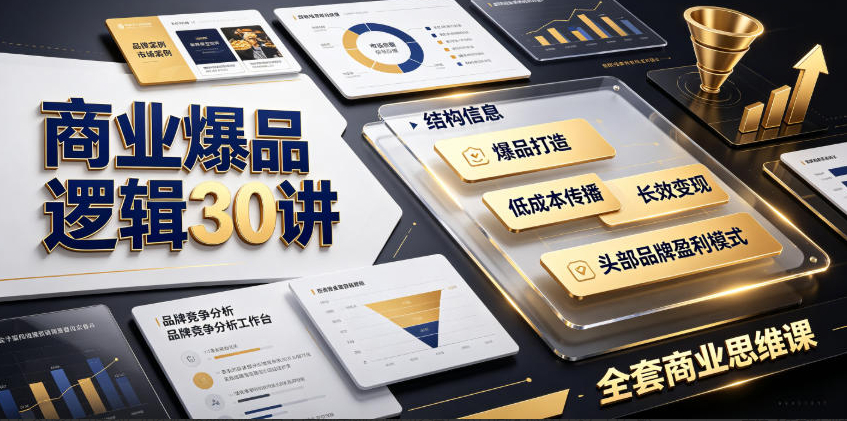 商业爆品逻辑30讲｜拆解各行各业头部品牌盈利模式，吃透爆品打造、低成本传播、长效变现全套商业思维课