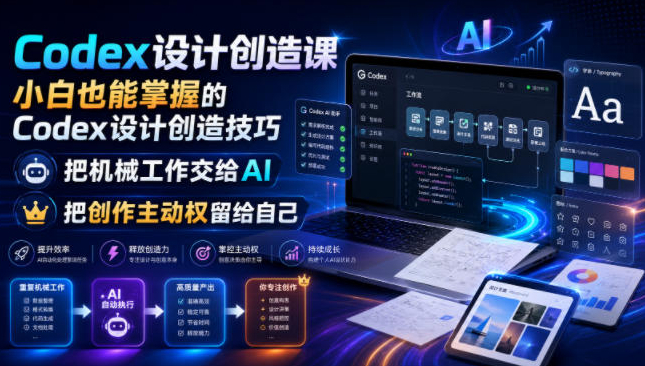 Codex设计创造课，小白也能掌握的Codex设计创造技巧，把机械工作交给AI，把创作主动权留给自己