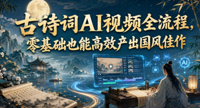 古诗词AI视频全流程，零基础也能高效产出国风佳作