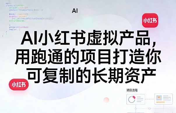 AI小红书虚拟产品，用跑通的项目打造你可复制的长期资产