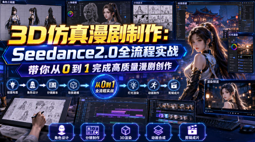 3D仿真漫剧制作：Seedance2.0全流程实战，带你从0到1完成高质量漫剧创作