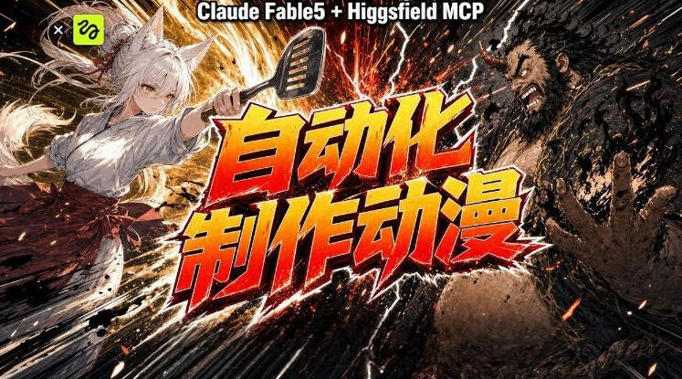 AI自动化动漫制作！Claude Fable 5接入Higgsfield MCP，直接生成完整创意内容