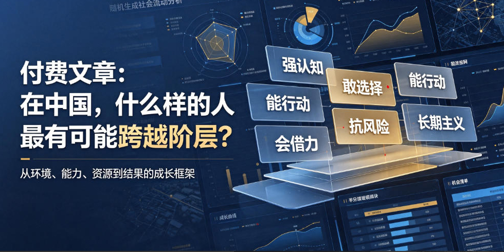 付费文章：在中国，什么样的人最有可能跨越阶层？