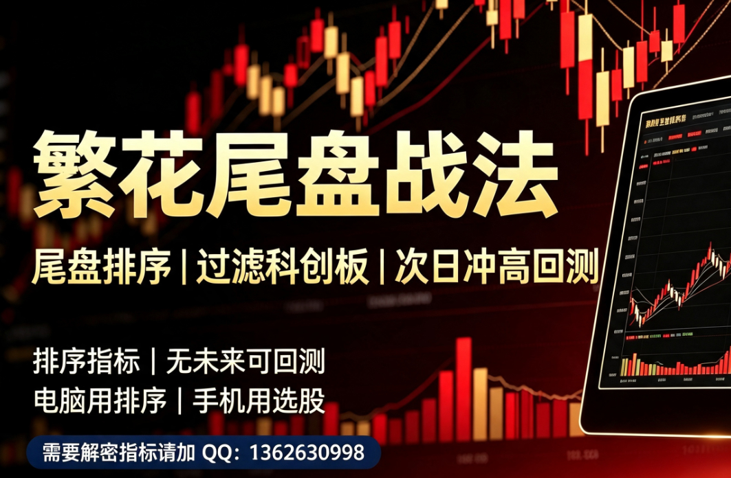 【繁花.尾盘战法】排序指标，7月整体效果显著，指标无未来可回测，电脑用排序手机用选股