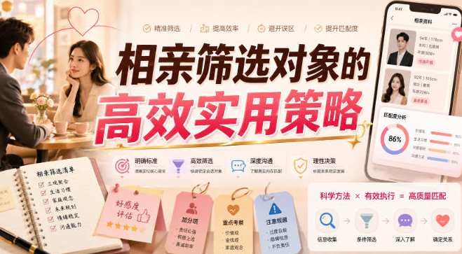 付费文章：相亲筛选对象的高效实用策略