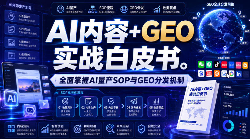 AI内容+GEO实战白皮书，全面掌握AI量产SOP与GEO分发机制【文档】