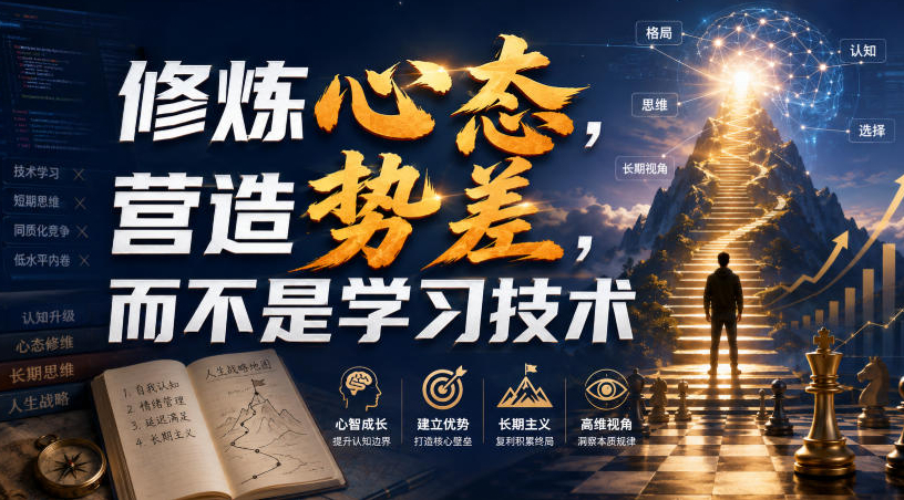 付费文章：修炼心态，营造势差，而不是学习技术