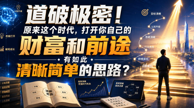 公众号灏泽异谈付费文：道破极密！原来这个时代，打开你自己的财富和前途，有如此清晰简单的思路？！