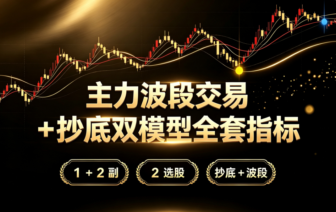 【主力波段交易+抄底选股双模型全套】1主图2幅图2选股、抄底和波段交易及配合主力进场进行操作