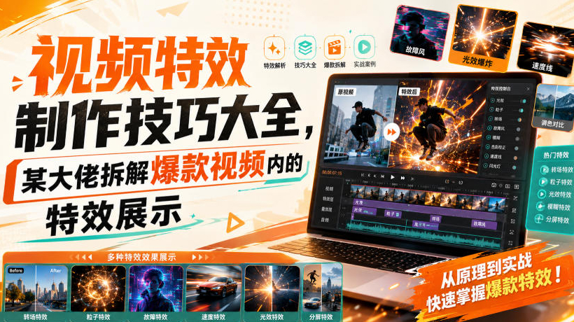 视频特效制作技巧大全，某大佬拆解爆款视频内的特效展示