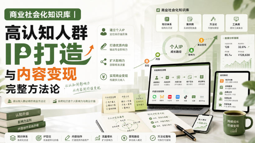 商业社会化知识库｜高认知人群IP打造与内容变现完整方法论【文档】