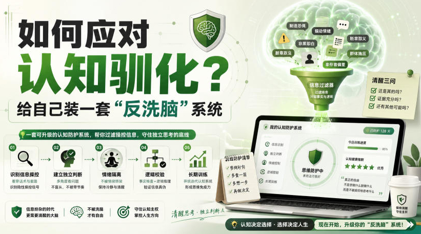 付费文章：如何应对认知驯化？给自己装一套“反洗脑”系统
