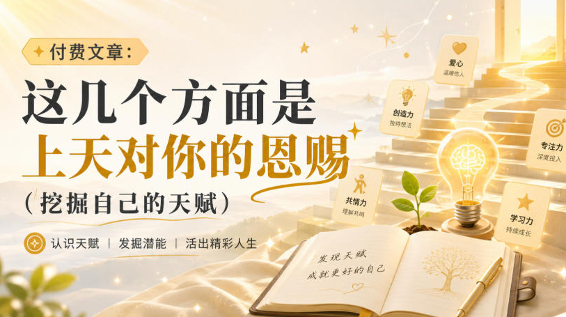 付费文章：这几个方面是上天对你的恩赐（挖掘自己的天赋）