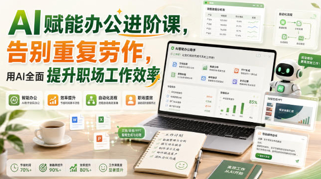 AI赋能办公进阶课，告别重复劳作，用AI全面提升职场工作效率