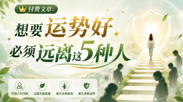 付费文章：想要运势好，必须远离这5种人