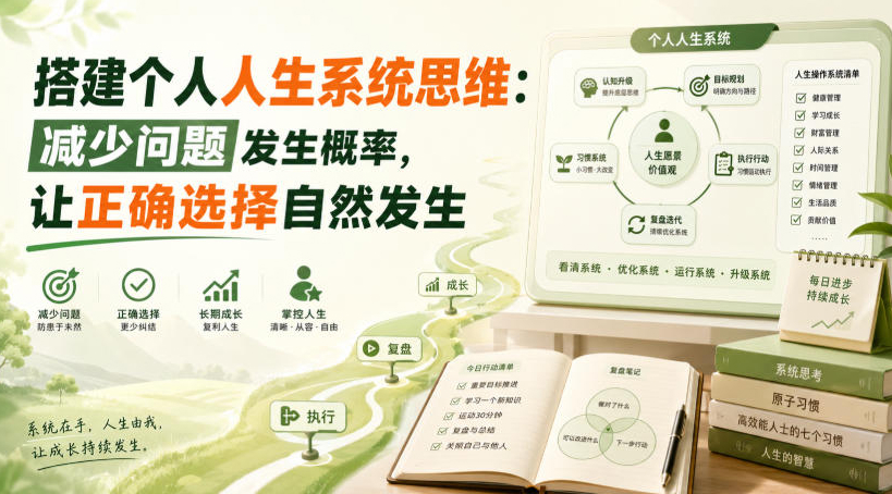付费文章：搭建个人人生系统思维：减少问题发生概率，让正确选择自然发生