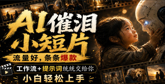 AI催泪小短片，流量好，条条爆款，工作流+提示词统统交给你，小白轻松上手