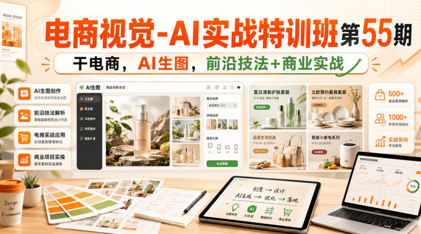 电商视觉-AI实战特训班第55期，干电商，AI生图，前沿技法+商业实战