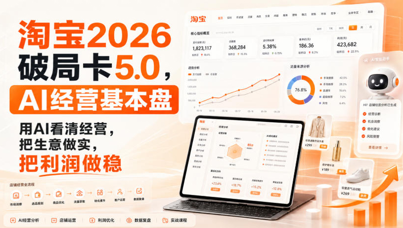 智篆商业-淘宝2026破局卡5.0，AI经营基本盘，用AI看清经营，把生意做实，把利润做稳