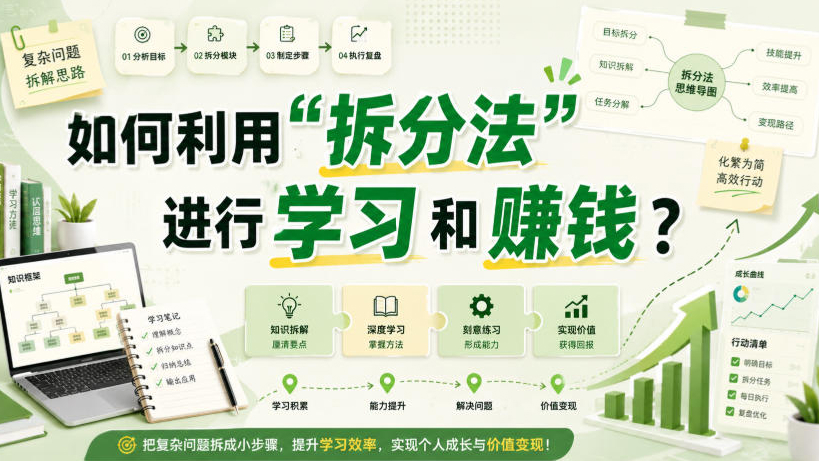 付费文章：如何利用“拆分法”进行学习和賺钱？