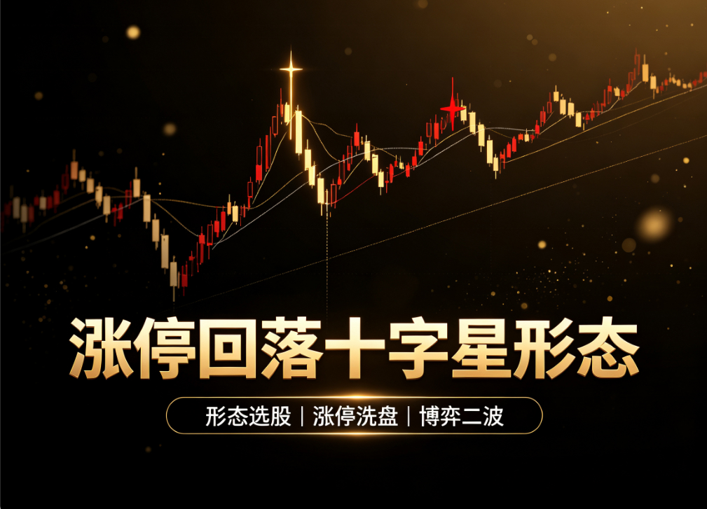 〖涨停回落十字星形态〗捕捉近期涨停股出现“长下影线回落”的企稳信号