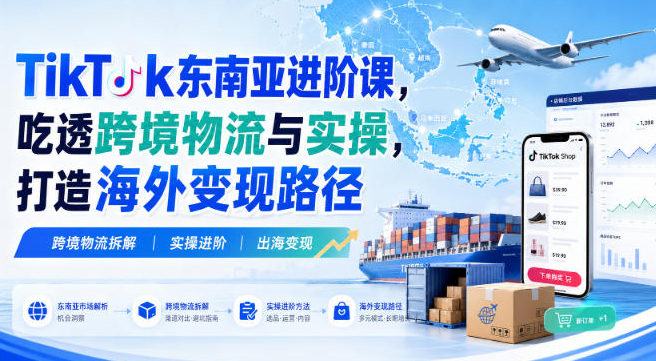 TikTok东南亚进阶课，吃透跨境物流与实操，打造海外变现路径
