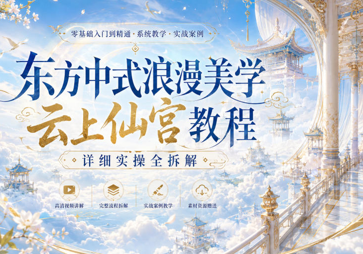 东方中式浪漫美学云上仙宫教程，详细实操全拆解