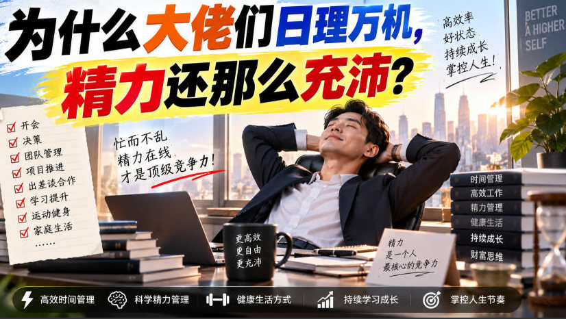 付费文章：为什么大佬们日理万机，精力还那么充沛？