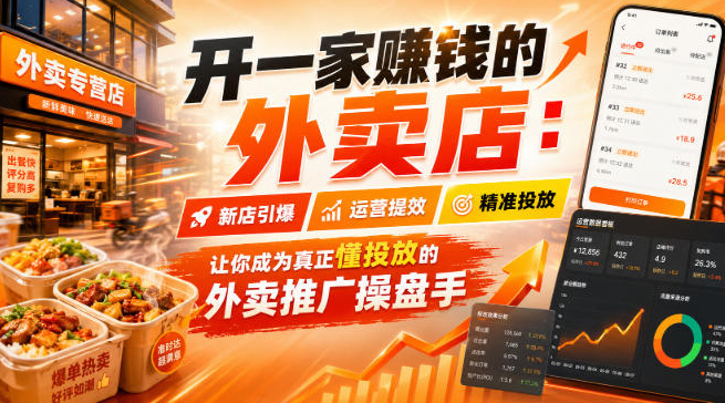 开一家賺钱的外卖店：新店引爆·运营提效·精准投放，让你成为真正懂投放的外卖推广操盘手