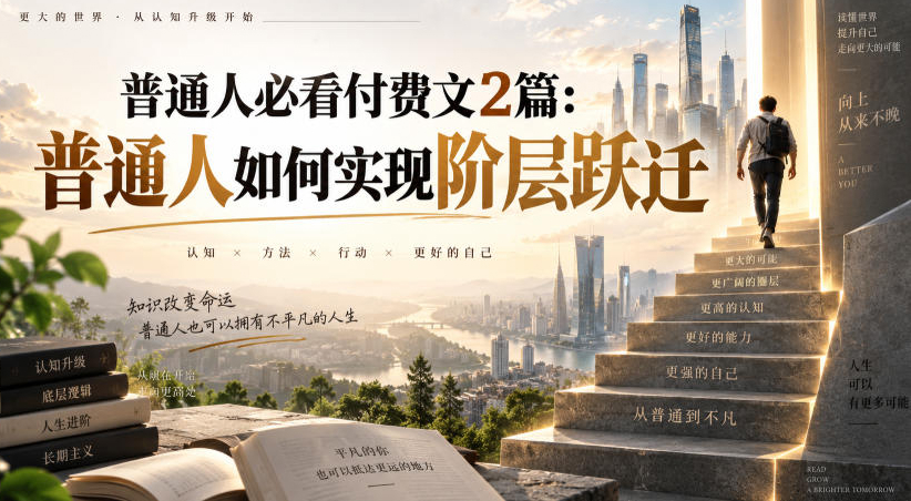 普通人必看付费文2篇：普通人如何实现阶层跃迁