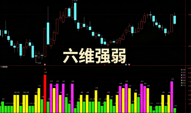 通达信【六维强弱】副图指标 利用六维共振打分给个股判断强弱