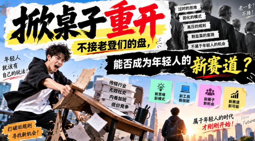 某公众号付费文章：掀桌子重开，不接老登们的盘，能否成为年轻人的新赛道？
