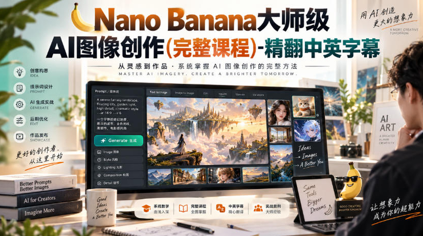 Nano Banana大师级AI图像创作(完整课程)-精翻中英字幕