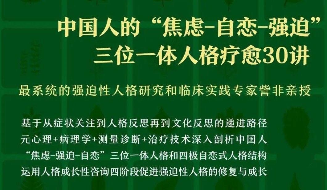 訾非：中国人的“焦虑-自恋-强迫”三位一体人格疗愈30讲