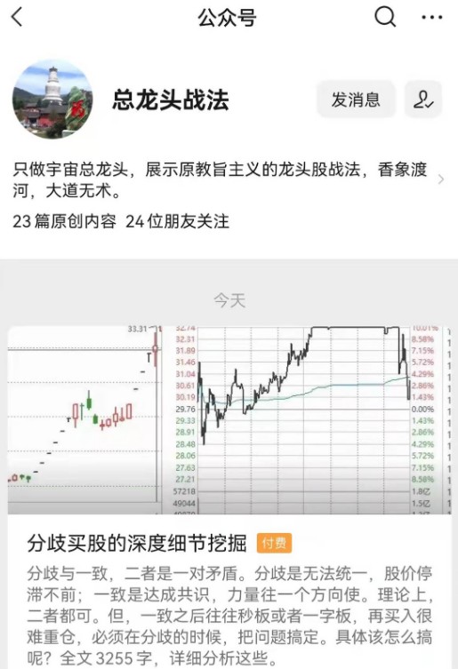 总龙头战法·分歧买股的深度细节挖掘【付费文章】